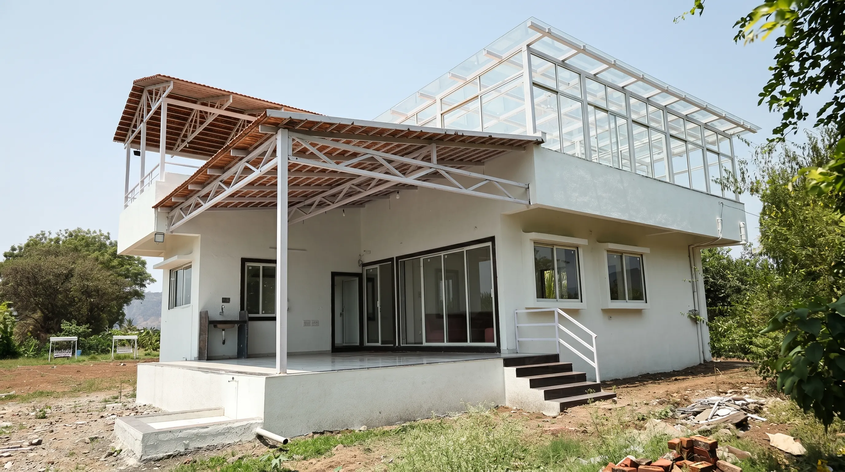 AramZone Villa - luxury private villa in Wai, Maharashtra at golden hour